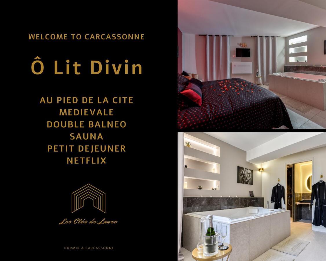 Les Gites De Laure - O Lit Divin, Instant De Volupte, Balneo Sauna, Climatisation, Netflix, 160M De La Cite Medievale Carcassonne Dış mekan fotoğraf